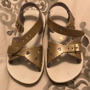 San Sans gold sweetheart sandals
